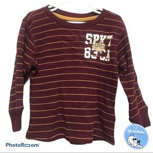 NWT boys Sprockets scarlet waffle long‎ sleeve shirt